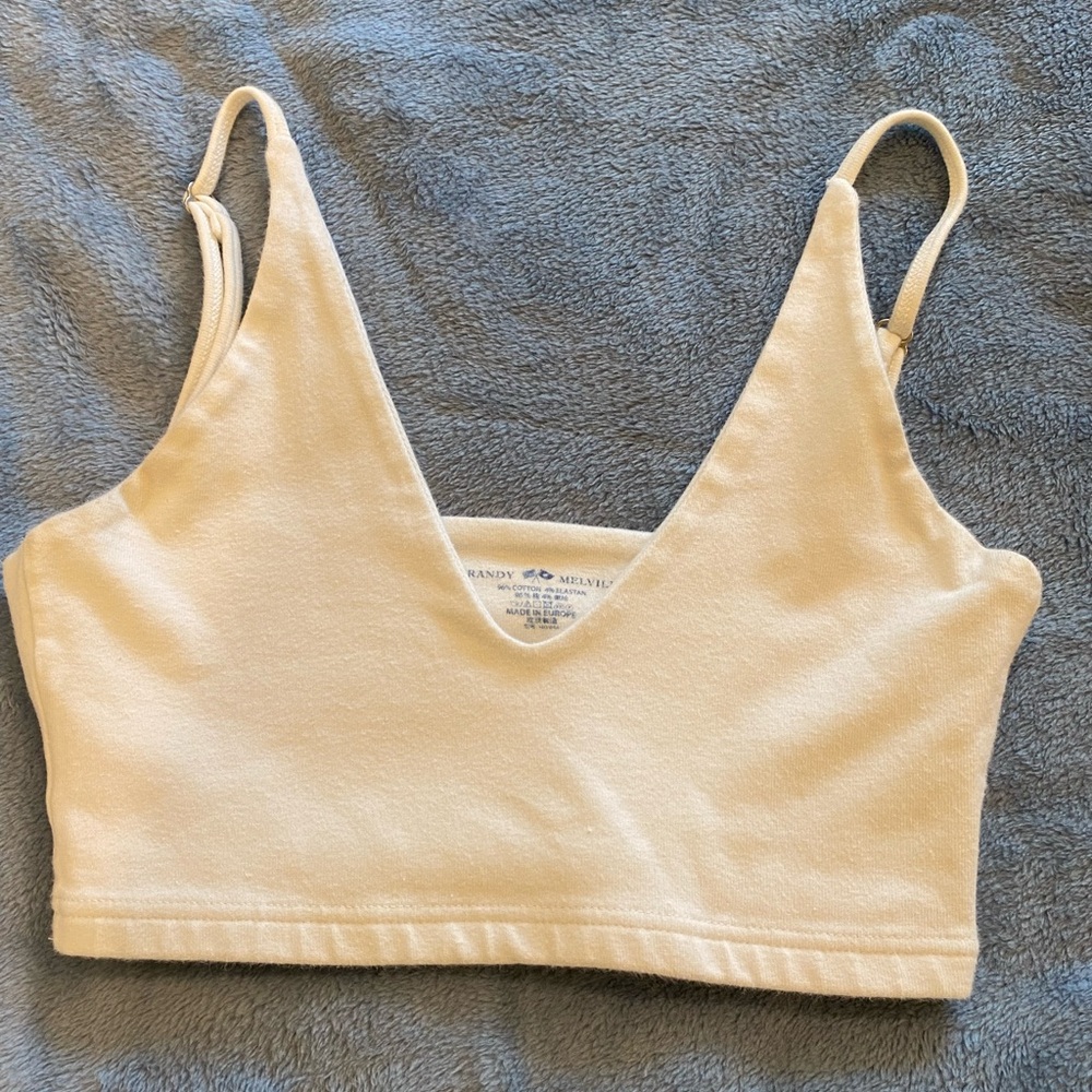 brandy melville white adjustable tank